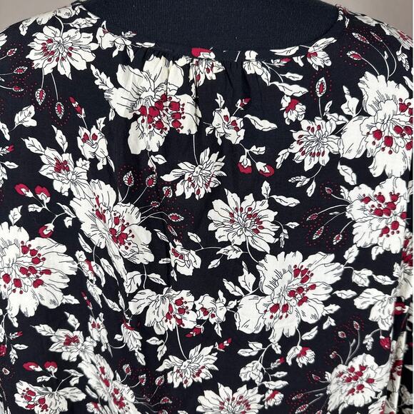 Fun 2 Fun Stitch Fix Floral Pintuck Pullover Blouse Top Black 2XL Office Casual - Picture 8 of 14